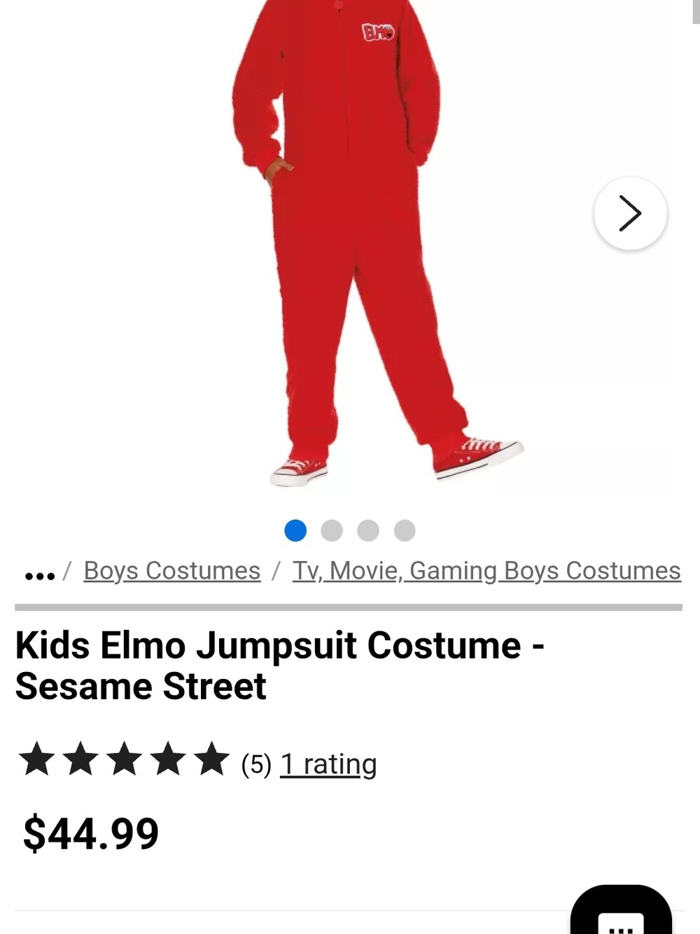Sesame Street Elmo Red Plush Hooded Kids One-Piece Footie